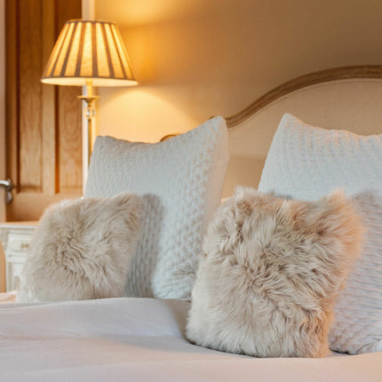 Bowron Double Sided Sheepskin Cushion, 35 x 35cm in 6 Colours – view 3