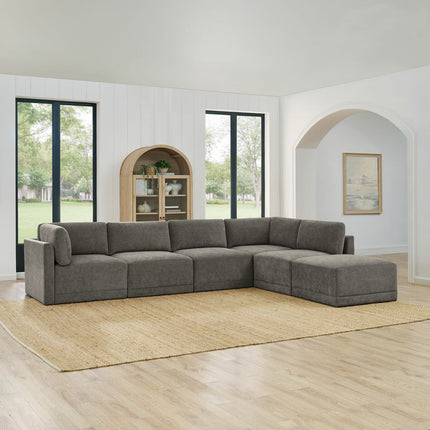 Thomasville Fallon Grey 6 Piece Modular Fabric Sofa – view 5