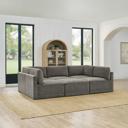 Thomasville Fallon Grey 6 Piece Modular Fabric Sofa – view 4
