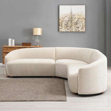 Dolen Beige Fabric 3 Piece Corner Sofa – view 3