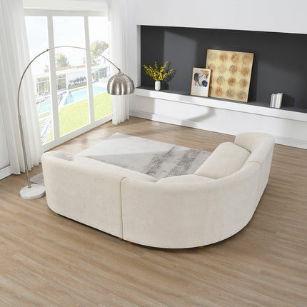Dolen Beige Fabric 3 Piece Corner Sofa – view 8
