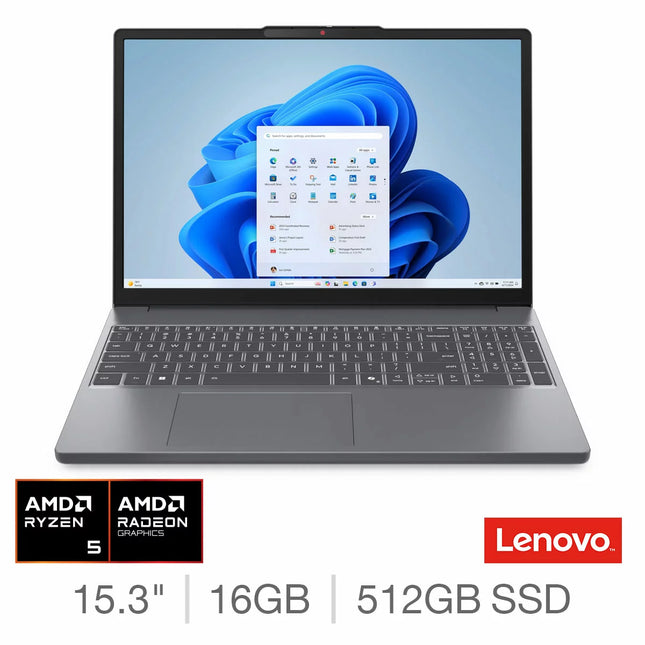 Lenovo IdeaPad Slim 3 15ARP10 15.3" Laptop – AMD Ryzen 5, 24GB RAM, 512GB SSD, Lunar Grey