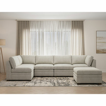 Thomasville Tisdale Taupe 6 Piece Modular Fabric Sofa – view 3