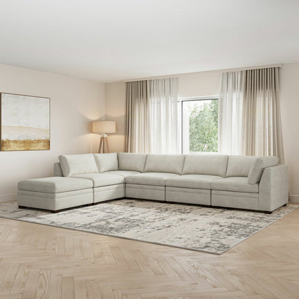 Thomasville Tisdale Taupe 6 Piece Modular Fabric Sofa – view 4