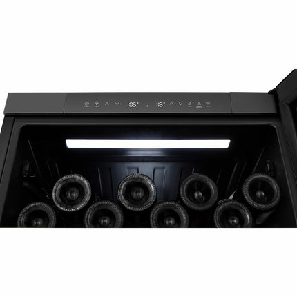 Hisense RW3N122GSLF, 46 Bottle Freestanding, Dual Zone Wine Cooler in Black – view 7