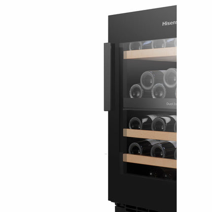 Hisense RW3N122GSLF, 46 Bottle Freestanding, Dual Zone Wine Cooler in Black – view 8