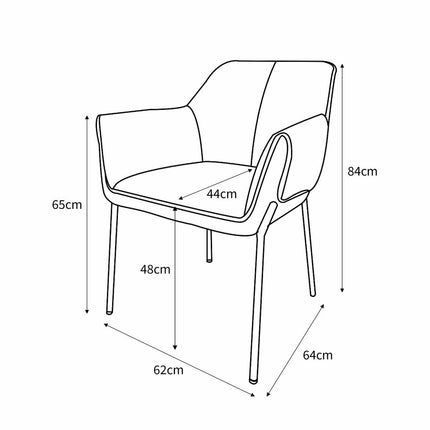 Manila Grey Fabric Dining Chair, 2 Pack – view 2
