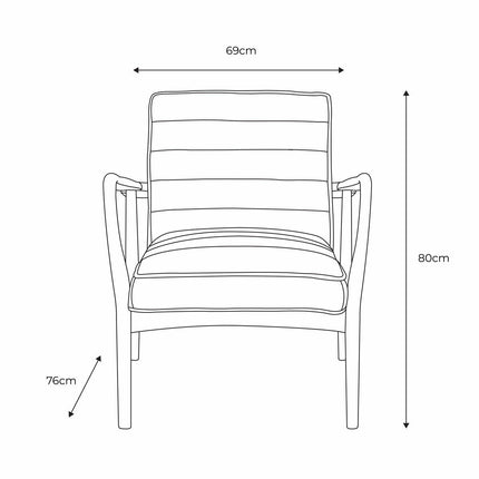 Gallery Datsun Sheepskin Fabric Armchair – view 2