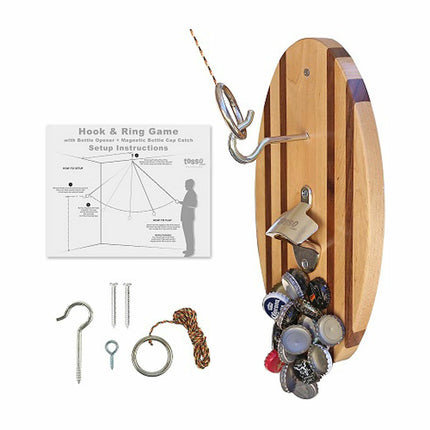 Vivere Hook and Ring Game with Bottle Opener & Magnetic Bottle Cap Catch (2 Pack) – view 5