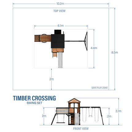 Backyard Discovery Timber Crossing Wooden Playcentre and Swing Set (3-10 Years) – view 2