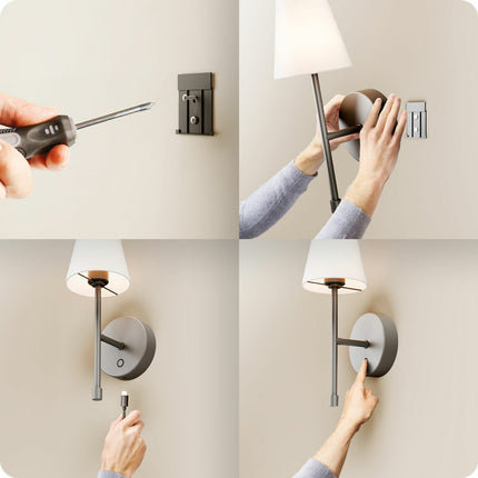 Globe Electric Wireless Rechargeable LED Integrated Wall Sconce, 2 Pack in 2 Colours – view 6