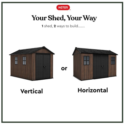 Keter Rosewood 11ft 5" x 7ft 6" (3.5 x 2.3m) Storage Shed in 2 Configurations – view 4