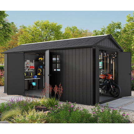 Keter Newton Plus 17ft x 7ft 5" (5.1 x 2.2m) Dual Entry Shed Storage Shed – view 3