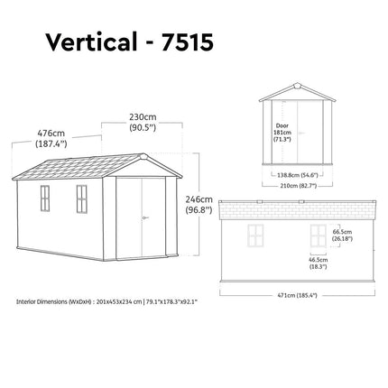 Keter Rosewood 15ft 6" x 7ft 6" (4.7 x 2.3m) Storage Shed in 2 Configurations – view 2