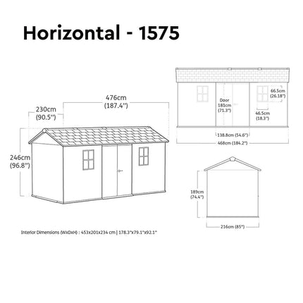 Keter Rosewood 15ft 6" x 7ft 6" (4.7 x 2.3m) Storage Shed in 2 Configurations – view 3