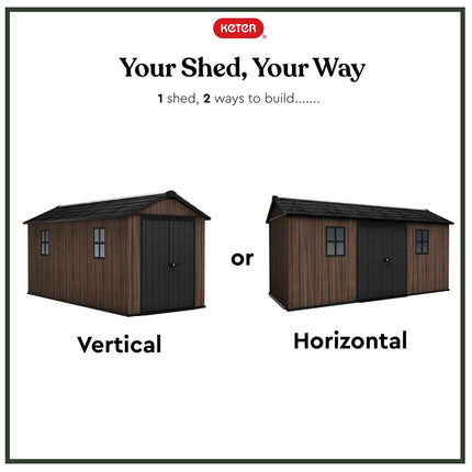 Keter Rosewood 15ft 6" x 7ft 6" (4.7 x 2.3m) Storage Shed in 2 Configurations – view 4
