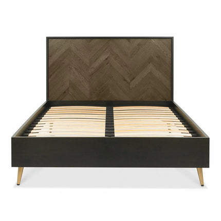 Bentley Designs Sienna Fumed Oak & Peppercorn Bed Frame in 3 Sizes