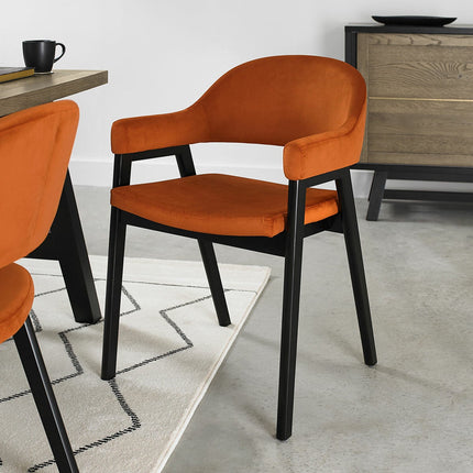 Bentley Designs Camden Peppercorn Rust Velvet Armchair, 2 Pack