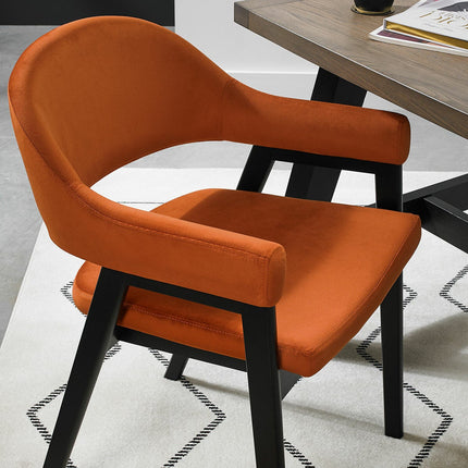 Bentley Designs Camden Peppercorn Rust Velvet Armchair, 2 Pack – view 3