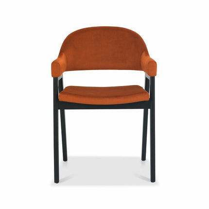 Bentley Designs Camden Peppercorn Rust Velvet Armchair, 2 Pack – view 5