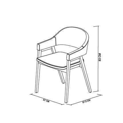 Bentley Designs Camden Peppercorn Grey Leather Armchair, 2 Pack – view 2