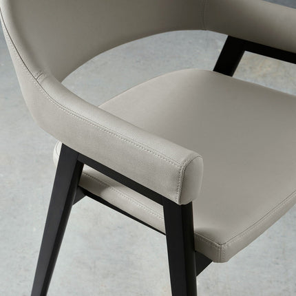 Bentley Designs Camden Peppercorn Grey Leather Armchair, 2 Pack – view 3