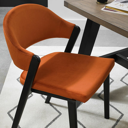 Bentley Designs Camden Peppercorn Rust Velvet Dining Chair, 2 Pack – view 3