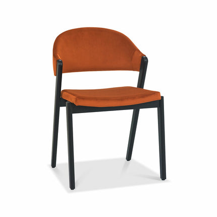 Bentley Designs Camden Peppercorn Rust Velvet Dining Chair, 2 Pack – view 4