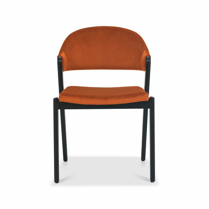 Bentley Designs Camden Peppercorn Rust Velvet Dining Chair, 2 Pack – view 6