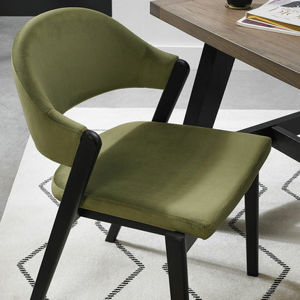 Bentley Designs Camden Peppercorn Cedar Velvet Dining Chair, 2 Pack – view 3