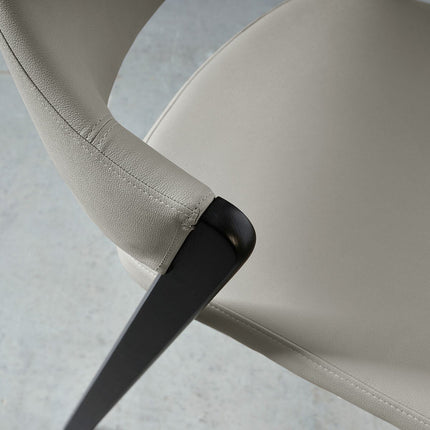 Bentley Designs Camden Peppercorn Light Grey Leather Dining Chair, 2 Pack – view 3
