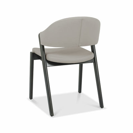 Bentley Designs Camden Peppercorn Light Grey Leather Dining Chair, 2 Pack – view 5