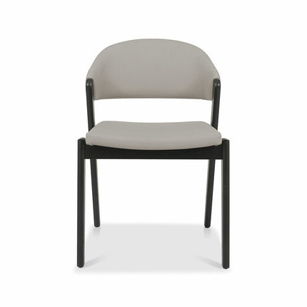 Bentley Designs Camden Peppercorn Light Grey Leather Dining Chair, 2 Pack – view 6