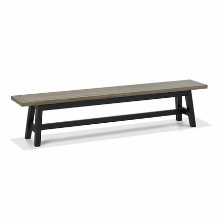 Bentley Designs Camden Weathered Oak & Peppercorn Large Bench, 220cm – view 3