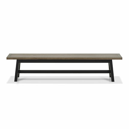 Bentley Designs Camden Weathered Oak & Peppercorn Large Bench, 220cm – view 4