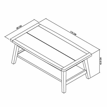 Bentley Designs Camden Weathered Oak & Peppercorn Coffee Table – view 2