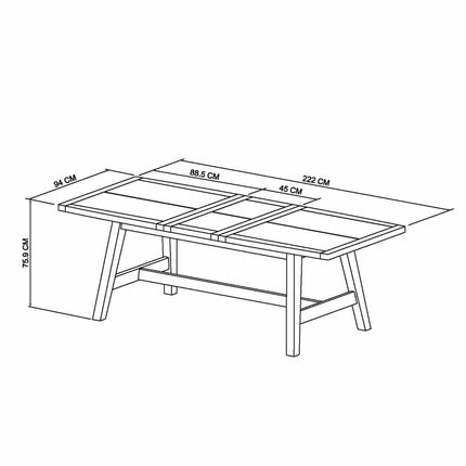 Bentley Designs Camden Weathered Oak & Peppercorn Extending Dining Table, Seats 4-6 – view 2