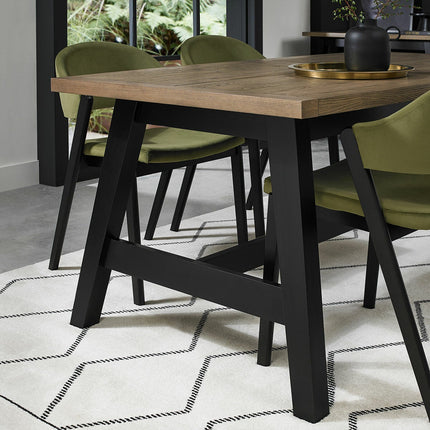 Bentley Designs Camden Weathered Oak & Peppercorn Extending Dining Table, Seats 6-8 – view 3