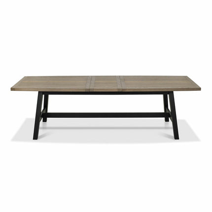 Bentley Designs Camden Weathered Oak & Peppercorn Extending Dining Table, Seats 6-8 – view 7