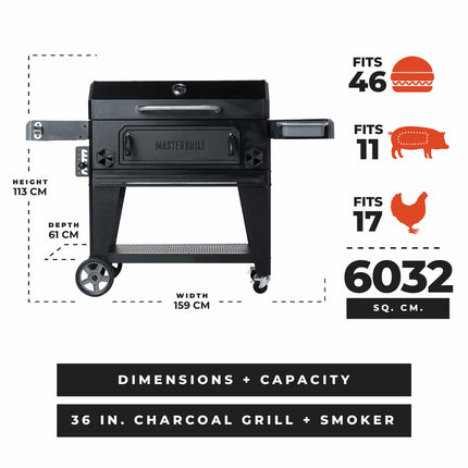 Masterbuilt 36" (91.4cm) Charcoal BBQ Barbecue – view 2