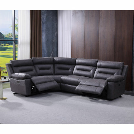 Lucca Grey Fabric Power Reclining Corner Sofa – view 3