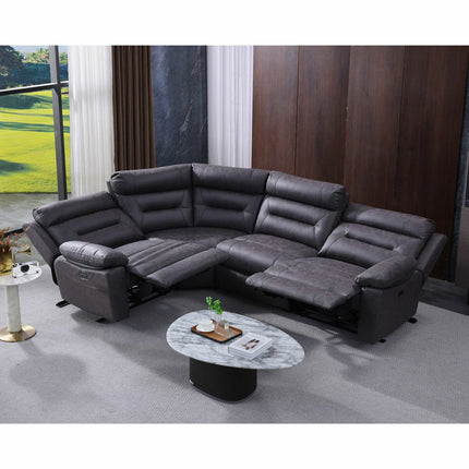 Lucca Grey Fabric Power Reclining Corner Sofa – view 4