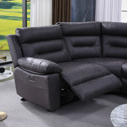 Lucca Grey Fabric Power Reclining Corner Sofa – view 5