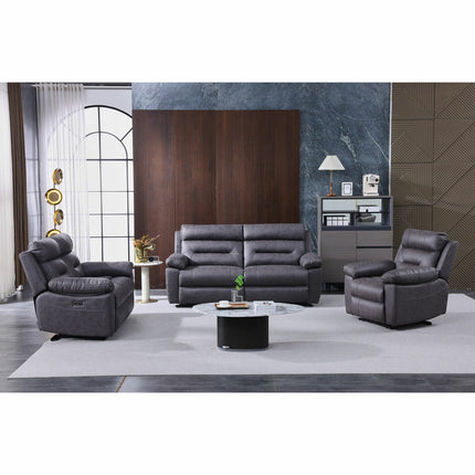 Lucca Grey Fabric Power Reclining Large 2 Seater Sofa – view 8