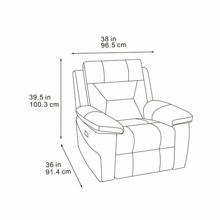 Lucca Grey Fabric Power Recliner Armchair – view 2