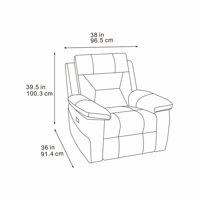 Lucca Grey Fabric Power Recliner Armchair – view 2