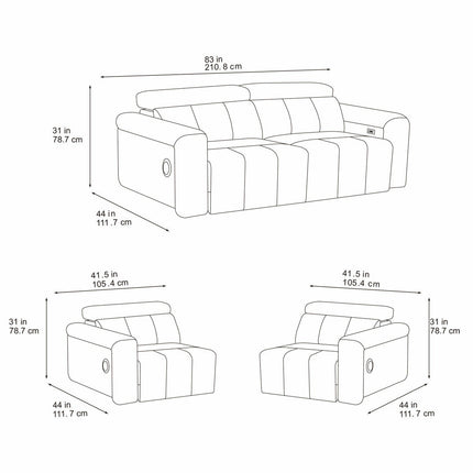 Dallas Cream Leather Power Sliding 3 Seater Sofa – view 2
