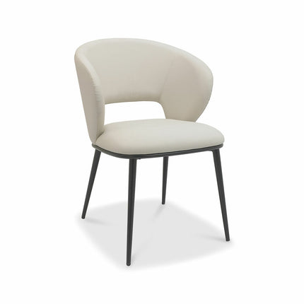 Bentley Designs Luca Beige Faux Leather Dining Chair, 2 Pack – view 3