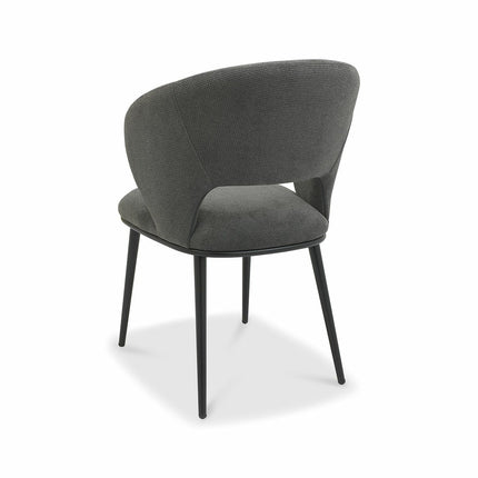 Bentley Designs Luca Grey Fabric Dining Chair, 2 Pack – view 5