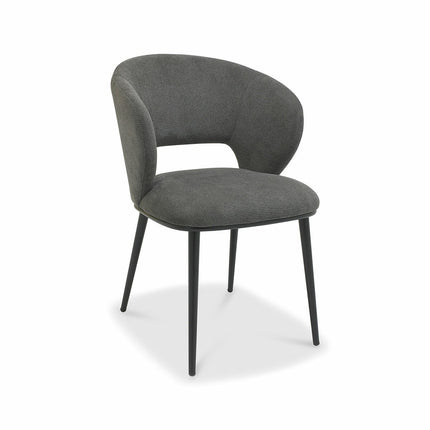 Bentley Designs Luca Grey Fabric Dining Chair, 2 Pack – view 3